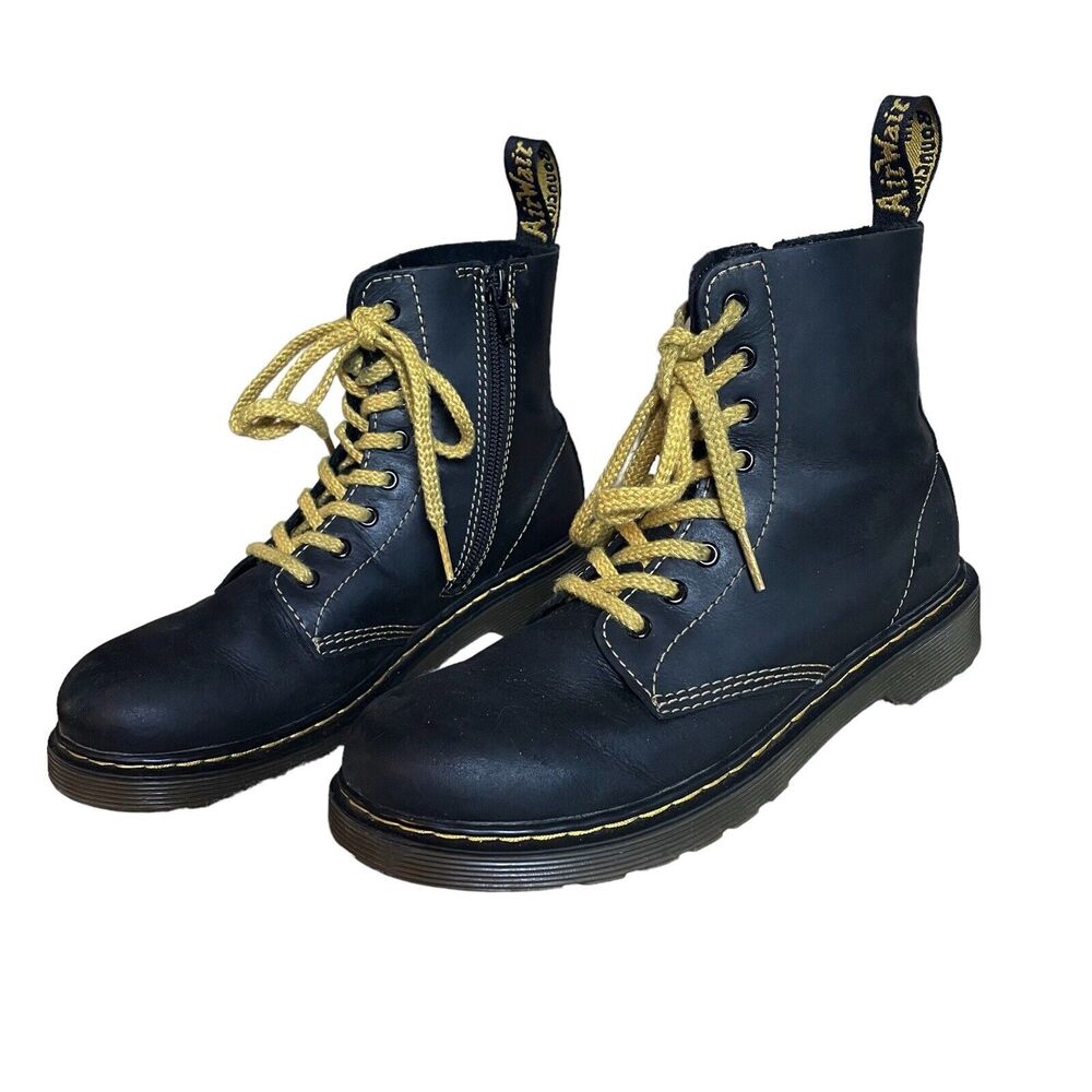 Dr. Martens Pascal 1460 Black Leather Boots Size 5 US/36 EU Womens Lace Up